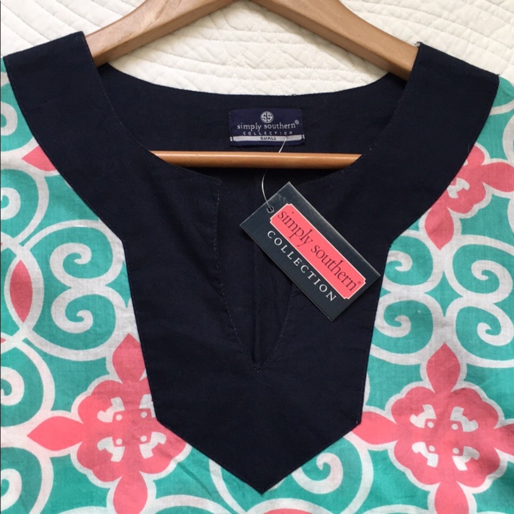 Simply Southern Tunic Cover Up Swirly Top S - Picture 3 of 14